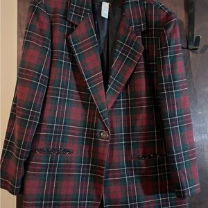 Vintage Sag Harbor Plaid Blazer